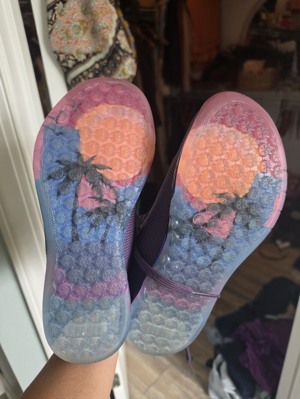 NOBULL Women’s Purple Floral / Tropical Print Cross-Training Shoes
